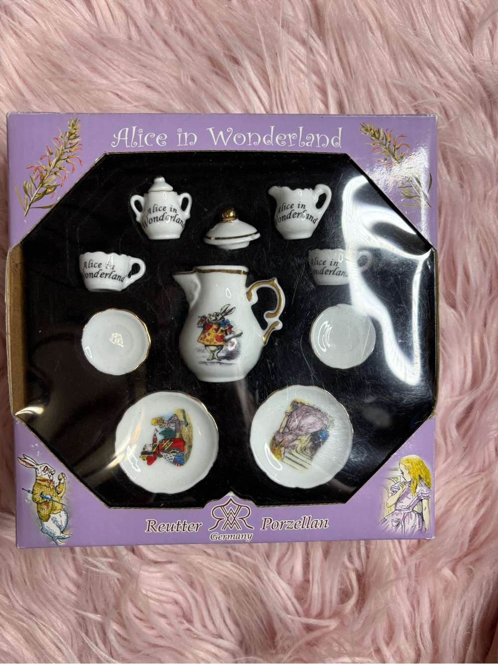 Alice in Wonderland White Porcelain Mini Tea Set